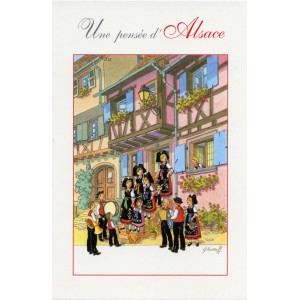 Greeting card Alsace Ratkoff - "Une pensée d'Alsace" - (friendly thought from Alsace) 