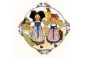 Dinner plate (Hansi collection) "Couple-Filles" (girls-couple) n°11
