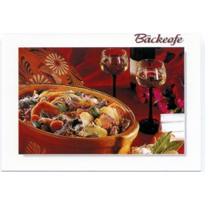Carte postale recette alsacienne - "Le baeckeoffe"