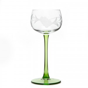  6 Alsace's wine glasses "3 GRAPPES" (4 grapes) decor