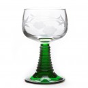 6 Verres &agrave; vin d'Alsace pied torsad&eacute; motif 4 GRAPPEs