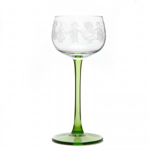  6 Alsace's wine glasses "3 GRAPPES" (4 grapes) decor