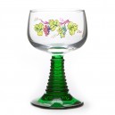 6 verres &agrave; vin d'alsace pied torsad&eacute;, motif vignoble