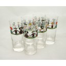 Lot de 6 verres Chopes hautes, motif Hansi