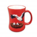 Mug en c&eacute;ramique "Cigogne" rouge