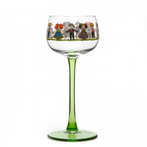 6 verres à vin blanc d'Alsace, motif Hansi