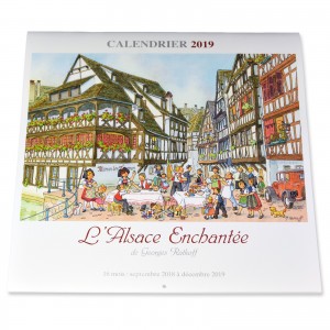 Calendrier "L'Alsace Enchantée 2019" de Ratkoff (30cm x 30cm)