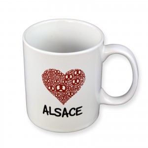 Mug J'aime l'Alsace - Coeur rouge