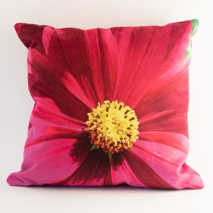 Coussin 40x40 cm collection fleurs - Cosmos fuschia