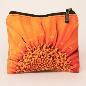 Porte-monnaie collection fleurs - Coeur soucis orange