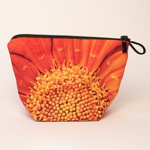 Vide poche + zip collection fleurs - Coeur soucis orange