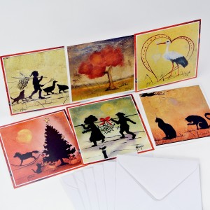 Lot de 6 cartes - Peintures Monique Meyer - VOEUX 5