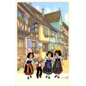 Carte de voeux Alsace Ratkoff - "Enfants dans la rue"
