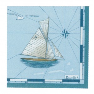 Paquet de 20 serviettes en papier "Voyages" turquoise